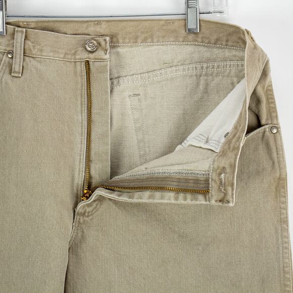 Wrangler Men's 20X Jeans 5-Pocket Tan Cotton 35x34 Relaxed Straight Leg New Flaw - Picture 6 of 11